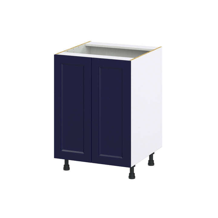 Hugo&Borg Lorette 24-in W x 34.5-in H x 24-in D Navy Blue Base Fully Assembled Cabinet (Recessed Panel Shaker Door Style)