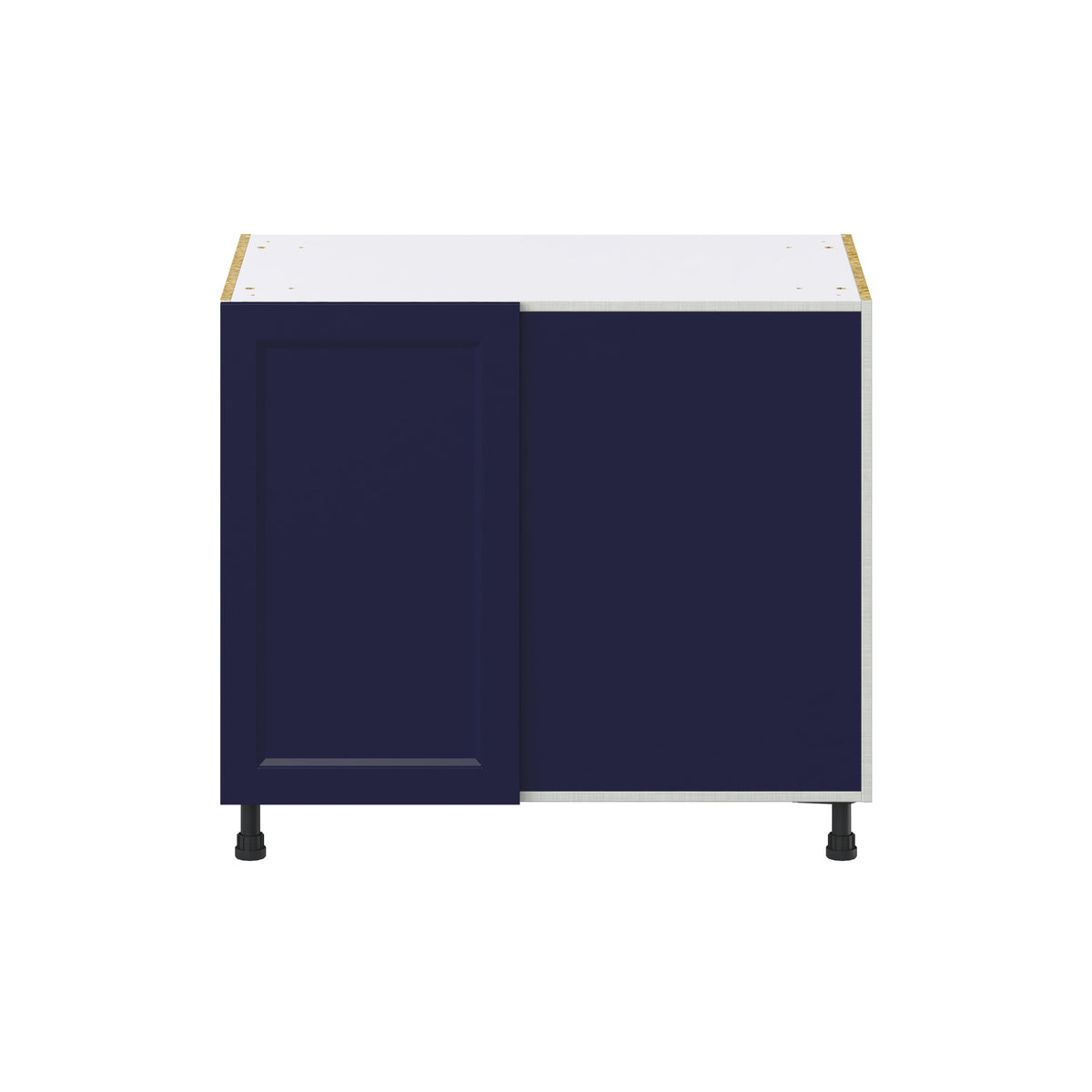 Hugo&Borg Lorette 39-in W x 34.5-in H x 24-in D Navy Blue Blind Corner Base Fully Assembled Cabinet (Recessed Panel Shaker Style)