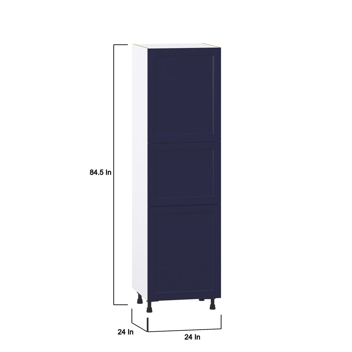 Hugo&Borg Lorette 24-in W x 84.5-in H x 24-in D Navy Blue Pantry Fully Assembled Cabinet (Recessed Panel Shaker Door Style)