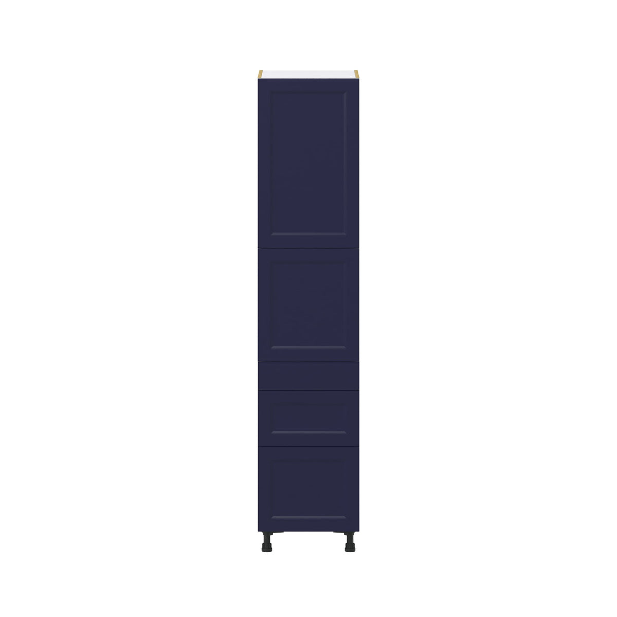 Hugo&Borg Lorette 18-in W x 84.5-in H x 24-in D Navy Blue 3-Drawers Pantry Fully Assembled Cabinet (Recessed Panel Shaker Style)