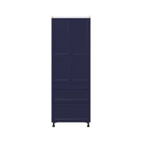 Hugo&Borg Lorette 30-in W x 84.5-in H x 24-in D Navy Blue 3-Drawers Pantry Fully Assembled Cabinet (Recessed Panel Shaker Style)