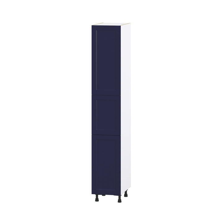 Hugo&Borg Lorette 15-in W x 89.5-in H x 24-in D Navy Blue Pantry Fully Assembled Cabinet (Recessed Panel Shaker Door Style)