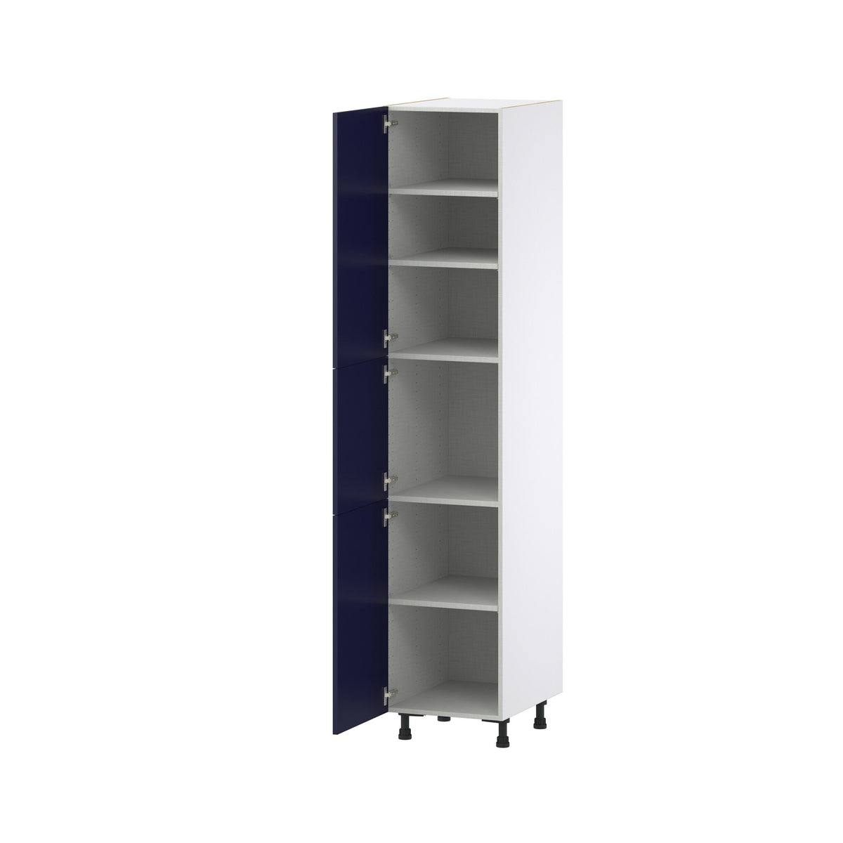 Hugo&Borg Lorette 18-in W x 89.5-in H x 24-in D Navy Blue Pantry Fully Assembled Cabinet (Recessed Panel Shaker Door Style)