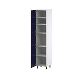 Hugo&Borg Lorette 18-in W x 89.5-in H x 24-in D Navy Blue Pantry Fully Assembled Cabinet (Recessed Panel Shaker Door Style)