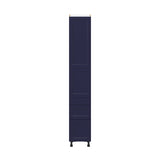 Hugo&Borg Lorette 15-in W x 89.5-in H x 24-in D Navy Blue 3-Drawers Pantry Fully Assembled Cabinet (Recessed Panel Shaker Style)