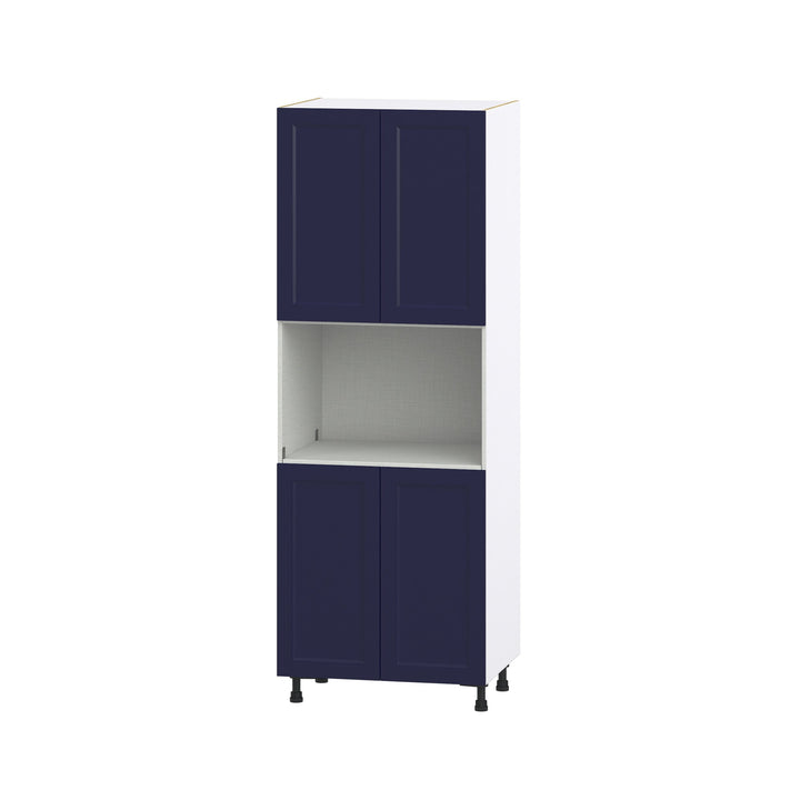 Hugo&Borg Lorette 30-in W x 84.5-in H x 24-in D Navy Blue Microwave Base Fully Assembled Cabinet (Recessed Panel Shaker Style)