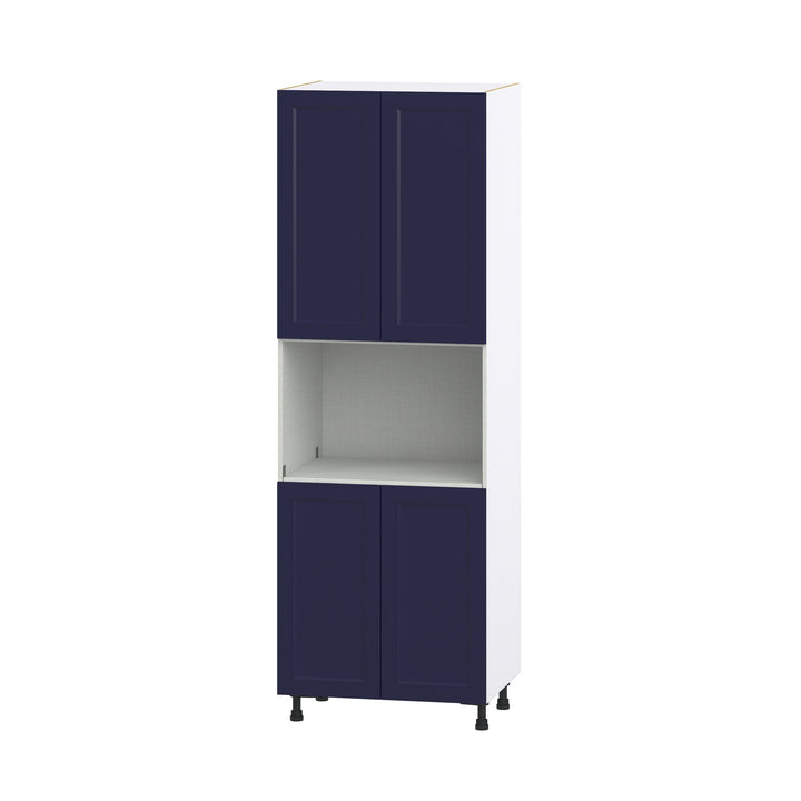 Hugo&Borg Lorette 30-in W x 89.5-in H x 24-in D Navy Blue Microwave Base Fully Assembled Cabinet (Recessed Panel Shaker Style)
