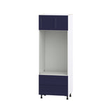 Hugo&Borg Lorette 30-in W x 84.5-in H x 24-in D Navy Blue 2-Drawers Microwave Base Fully Assembled Cabinet (Recessed Panel Shaker Style)