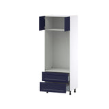 Hugo&Borg Lorette 30-in W x 84.5-in H x 24-in D Navy Blue 2-Drawers Microwave Base Fully Assembled Cabinet (Recessed Panel Shaker Style)
