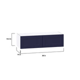 Hugo&Borg Lorette 36-in W x 10-in H x 14-in D Navy Blue Wall Fully Assembled Cabinet (Recessed Panel Shaker Door Style)