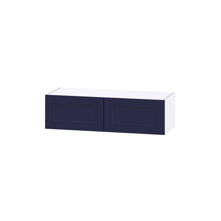 Hugo&Borg Lorette 36-in W x 10-in H x 14-in D Navy Blue Wall Fully Assembled Cabinet (Recessed Panel Shaker Door Style)