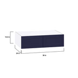 Hugo&Borg Lorette 36-in W x 10-in H x 24-in D Navy Blue Wall Fully Assembled Cabinet (Recessed Panel Shaker Door Style)