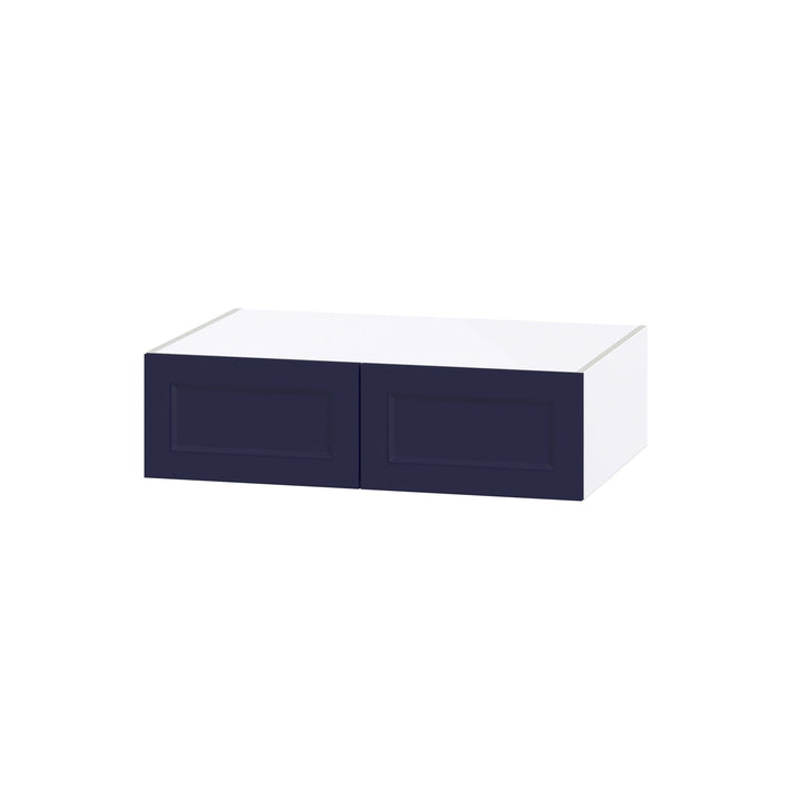 Hugo&Borg Lorette 36-in W x 10-in H x 24-in D Navy Blue Wall Fully Assembled Cabinet (Recessed Panel Shaker Door Style)