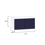 Hugo&Borg Lorette 30-in W x 15-in H x 24-in D Navy Blue Wall Fully Assembled Cabinet (Recessed Panel Shaker Door Style)