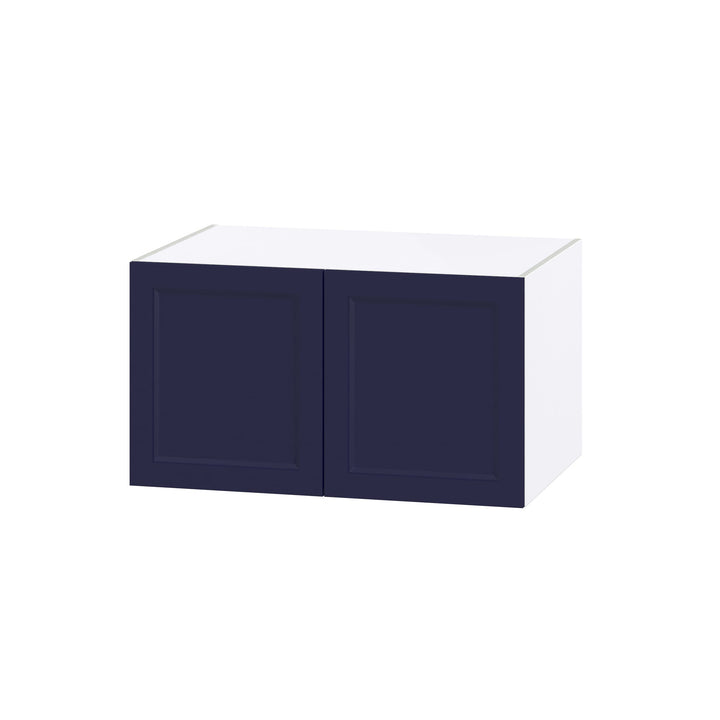 Hugo&Borg Lorette 36-in W x 20-in H x 24-in D Navy Blue Wall Fully Assembled Cabinet (Recessed Panel Shaker Door Style)