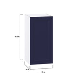 Hugo&Borg Lorette 15-in W x 30-in H x 14-in D Navy Blue Wall Fully Assembled Cabinet (Recessed Panel Shaker Door Style)