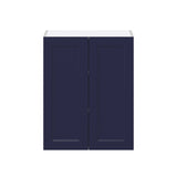 Hugo&Borg Lorette 24-in W x 30-in H x 14-in D Navy Blue Wall Fully Assembled Cabinet (Recessed Panel Shaker Door Style)