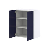 Hugo&Borg Lorette 24-in W x 30-in H x 14-in D Navy Blue Wall Fully Assembled Cabinet (Recessed Panel Shaker Door Style)