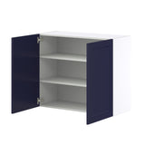 Hugo&Borg Lorette 36-in W x 30-in H x 14-in D Navy Blue Wall Fully Assembled Cabinet (Recessed Panel Shaker Door Style)