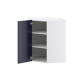 Hugo&Borg Lorette 24-in W x 30-in H x 14-in D Navy Blue Diagonal Corner Wall Fully Assembled Cabinet (Recessed Panel Shaker Style)