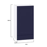 Hugo&Borg Lorette 18-in W x 35-in H x 14-in D Navy Blue 1-Drawer Wall Fully Assembled Cabinet (Recessed Panel Shaker Style)