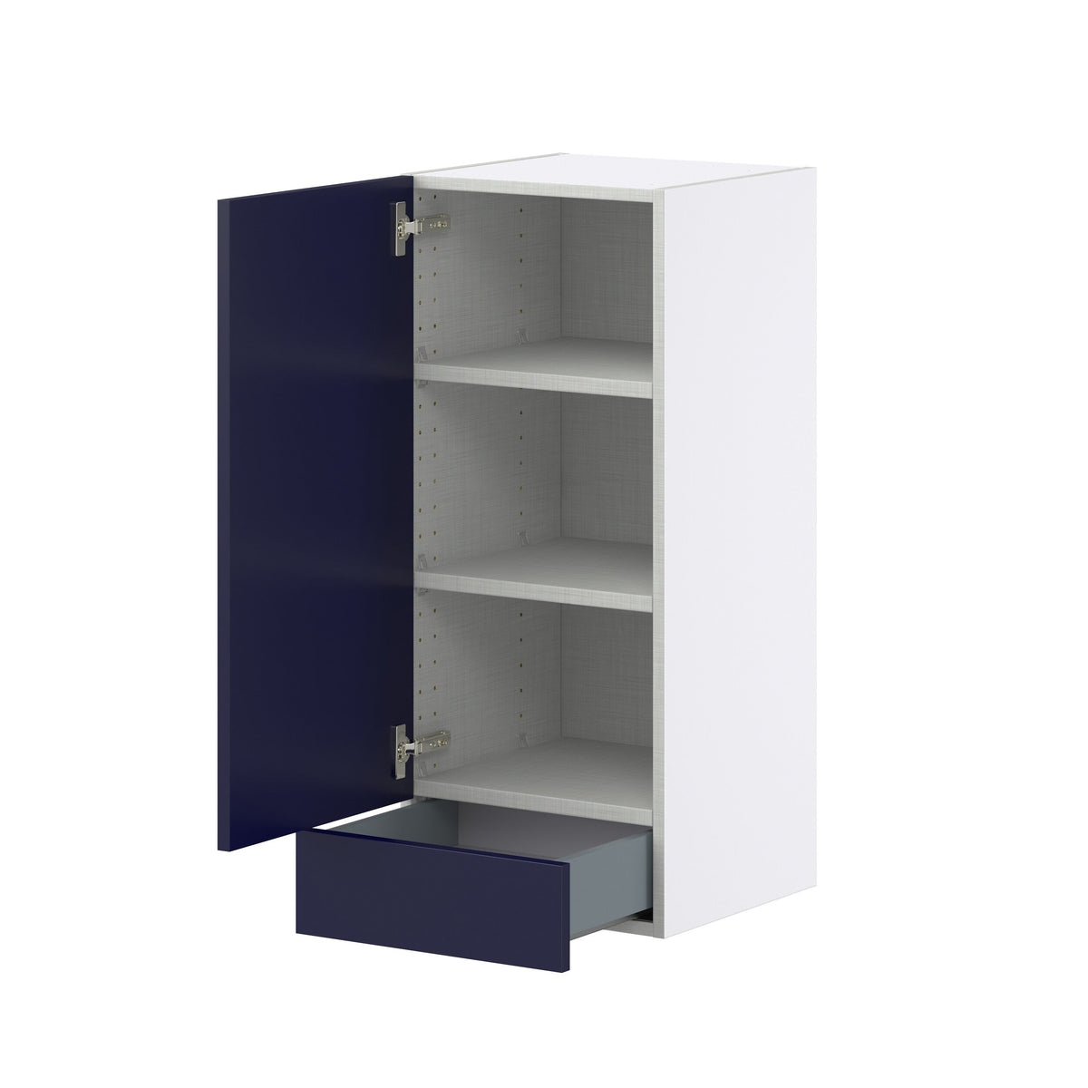 Hugo&Borg Lorette 15-in W x 35-in H x 14-in D Navy Blue 1-Drawer Wall Fully Assembled Cabinet (Recessed Panel Shaker Style)