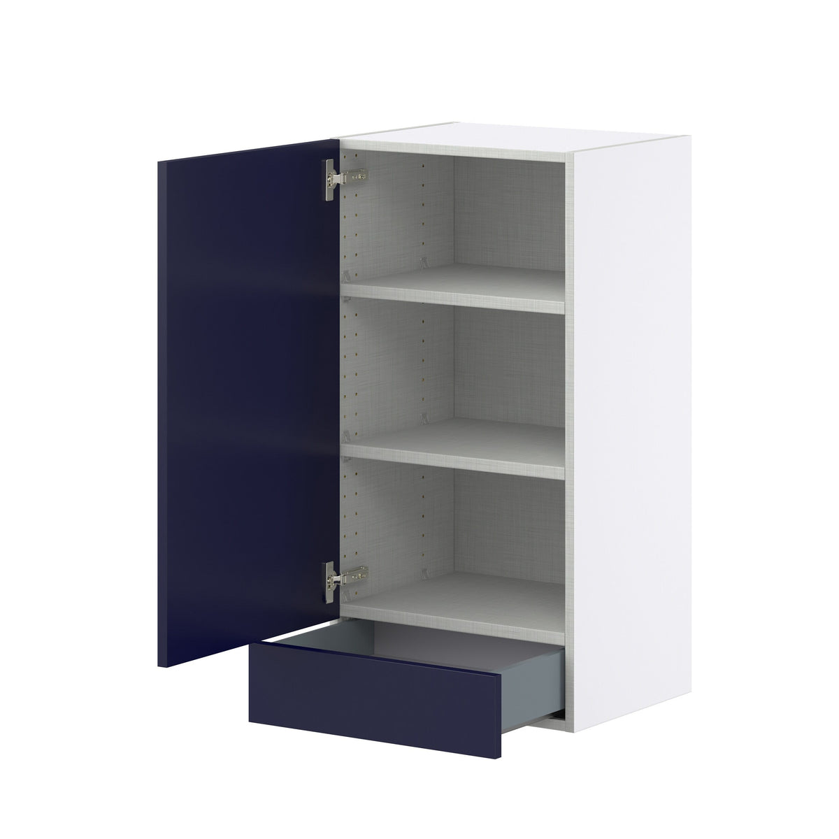 Hugo&Borg Lorette 18-in W x 35-in H x 14-in D Navy Blue 1-Drawer Wall Fully Assembled Cabinet (Recessed Panel Shaker Style)