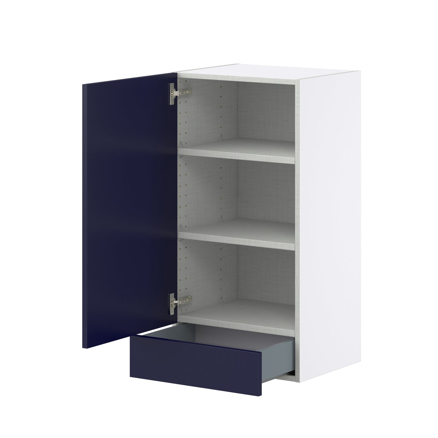 Hugo&Borg Lorette 18-in W x 35-in H x 14-in D Navy Blue 1-Drawer Wall Fully Assembled Cabinet (Recessed Panel Shaker Style)
