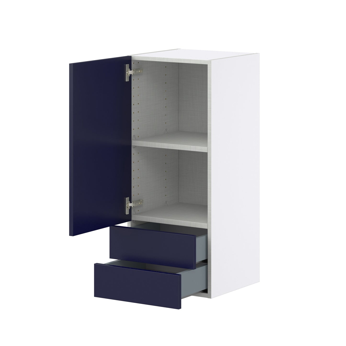 Hugo&Borg Lorette 15-in W x 35-in H x 14-in D Navy Blue 2-Drawers Wall Fully Assembled Cabinet (Recessed Panel Shaker Style)