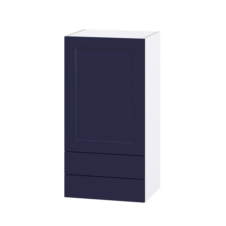 Hugo&Borg Lorette 18-in W x 35-in H x 14-in D Navy Blue 2-Drawers Wall Fully Assembled Cabinet (Recessed Panel Shaker Style)