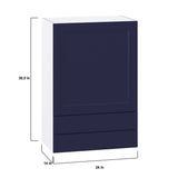 Hugo&Borg Lorette 24-in W x 35-in H x 14-in D Navy Blue 2-Drawers Wall Fully Assembled Cabinet (Recessed Panel Shaker Style)