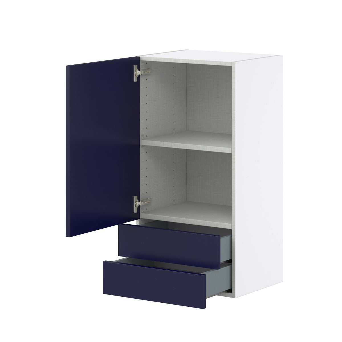 Hugo&Borg Lorette 18-in W x 35-in H x 14-in D Navy Blue 2-Drawers Wall Fully Assembled Cabinet (Recessed Panel Shaker Style)