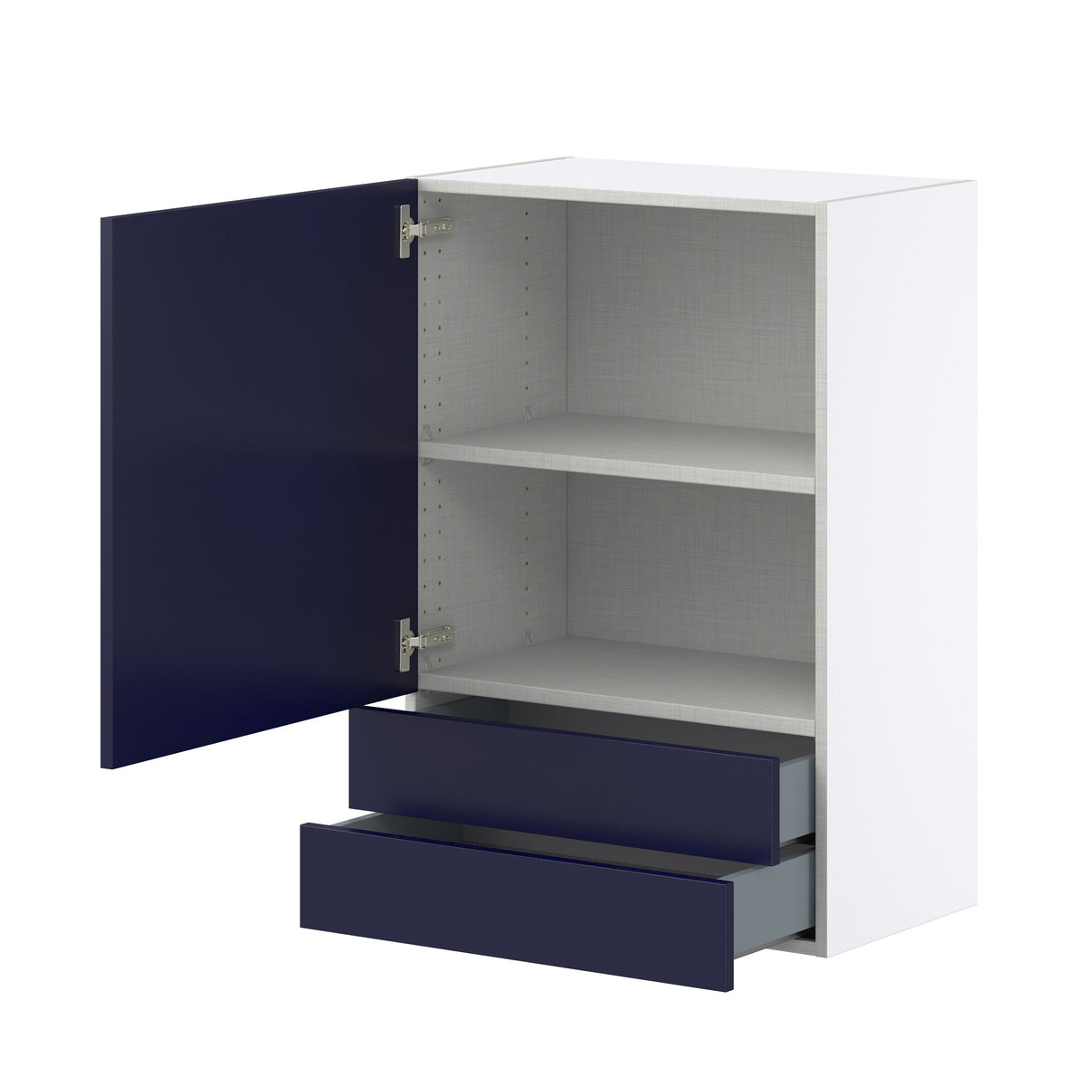 Hugo&Borg Lorette 24-in W x 35-in H x 14-in D Navy Blue 2-Drawers Wall Fully Assembled Cabinet (Recessed Panel Shaker Style)
