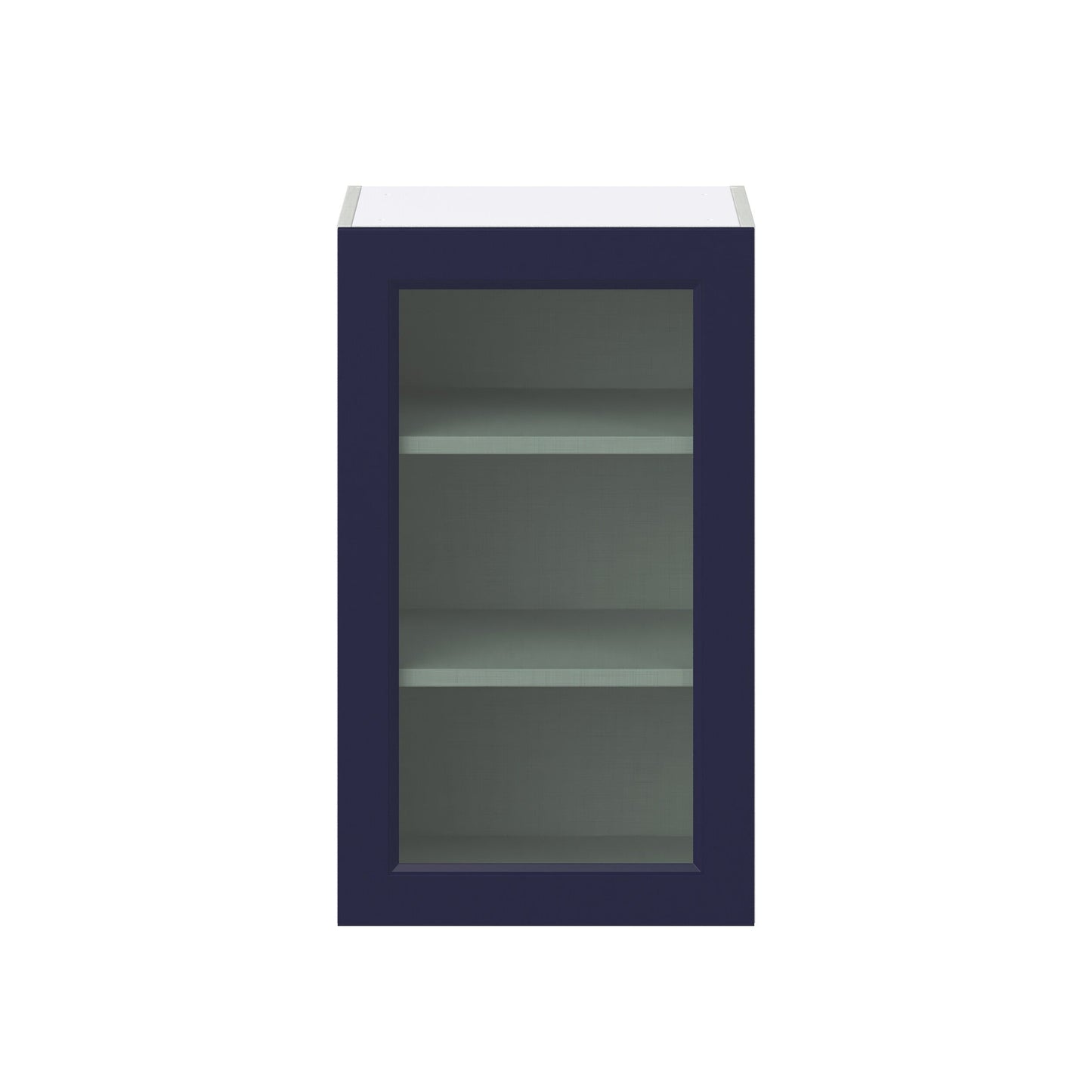 Hugo&Borg Lorette 18-in W x 30-in H x 14-in D Navy Blue Wall Fully Assembled Cabinet (Glass Panel Shaker Door Style)
