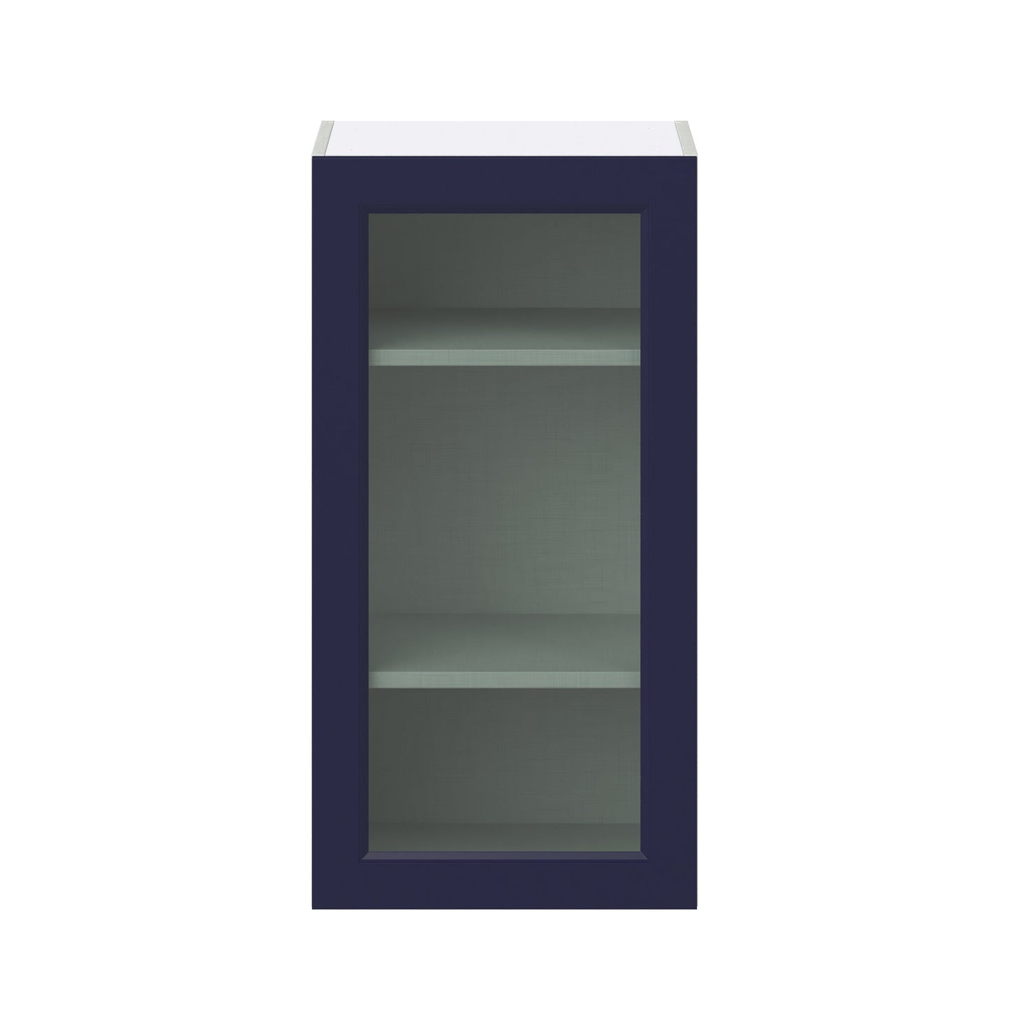 Hugo&Borg Lorette 18-in W x 35-in H x 14-in D Navy Blue Wall Fully Assembled Cabinet (Glass Panel Shaker Door Style)