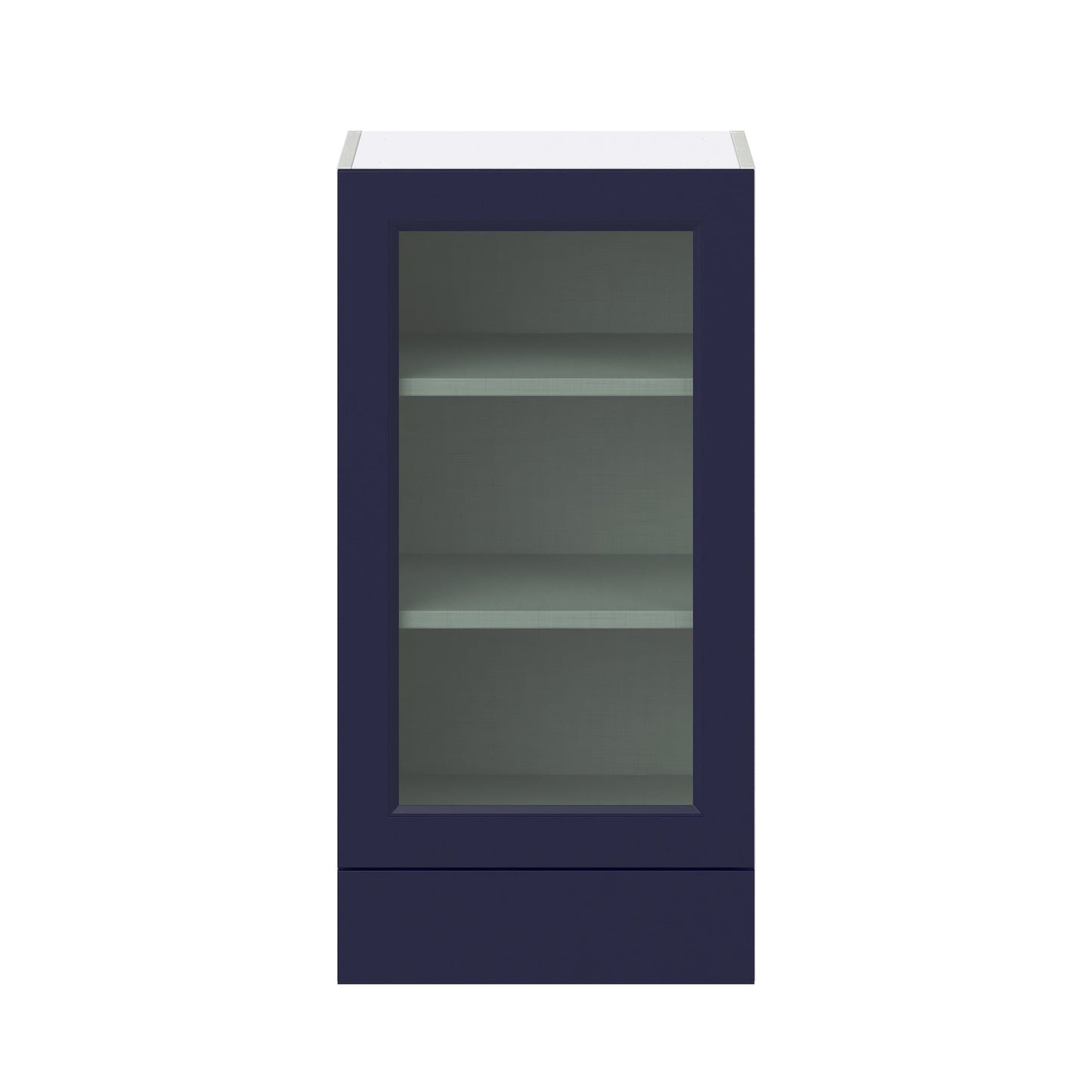Hugo&Borg Lorette 18-in W x 35-in H x 14-in D Navy Blue 2-Drawers Wall Fully Assembled Cabinet (Glass Panel Shaker Style)