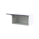 Hugo&Borg Lorette 30-in W x 15-in H x 14-in D Navy Blue Wall Fully Assembled Cabinet (Glass Panel Shaker Door Style)