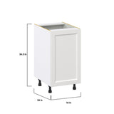 Hugo&Borg Riviera 18-in W x 34.5-in H x 24-in D Bright White Base Fully Assembled Cabinet (Recessed Panel Shaker Door Style)