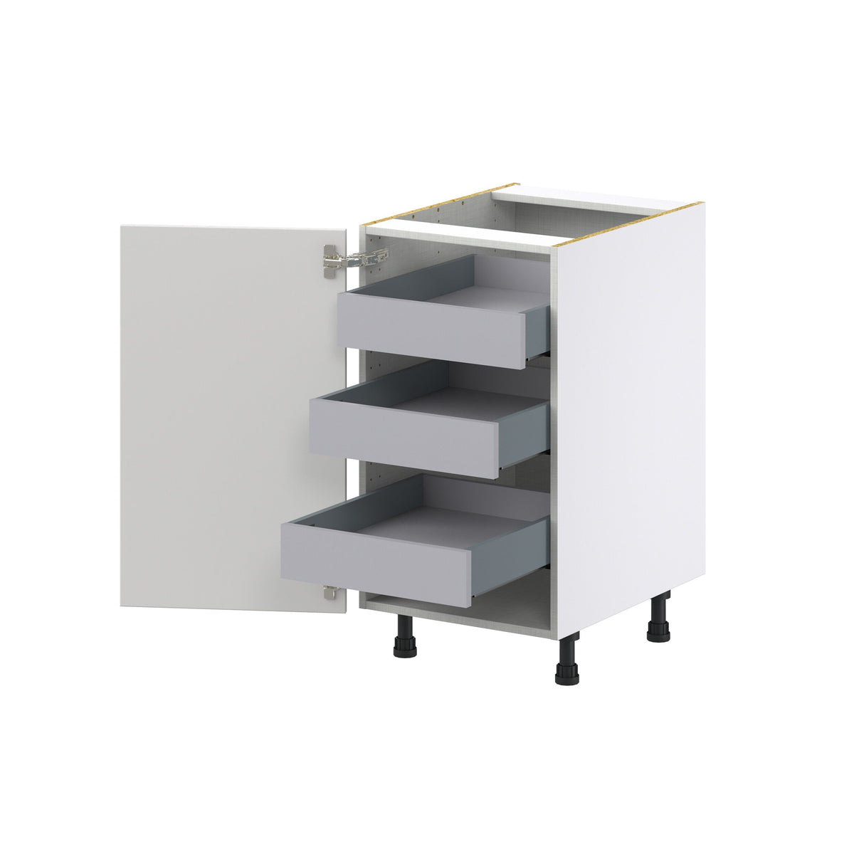 Hugo&Borg Riviera 18-in W x 34.5-in H x 24-in D Bright White Base Fully Assembled Cabinet (Recessed Panel Shaker Door Style)