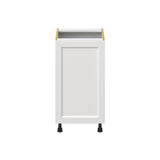 Hugo&Borg Riviera 18-in W x 34.5-in H x 24-in D Bright White Base Fully Assembled Cabinet (Recessed Panel Shaker Door Style)