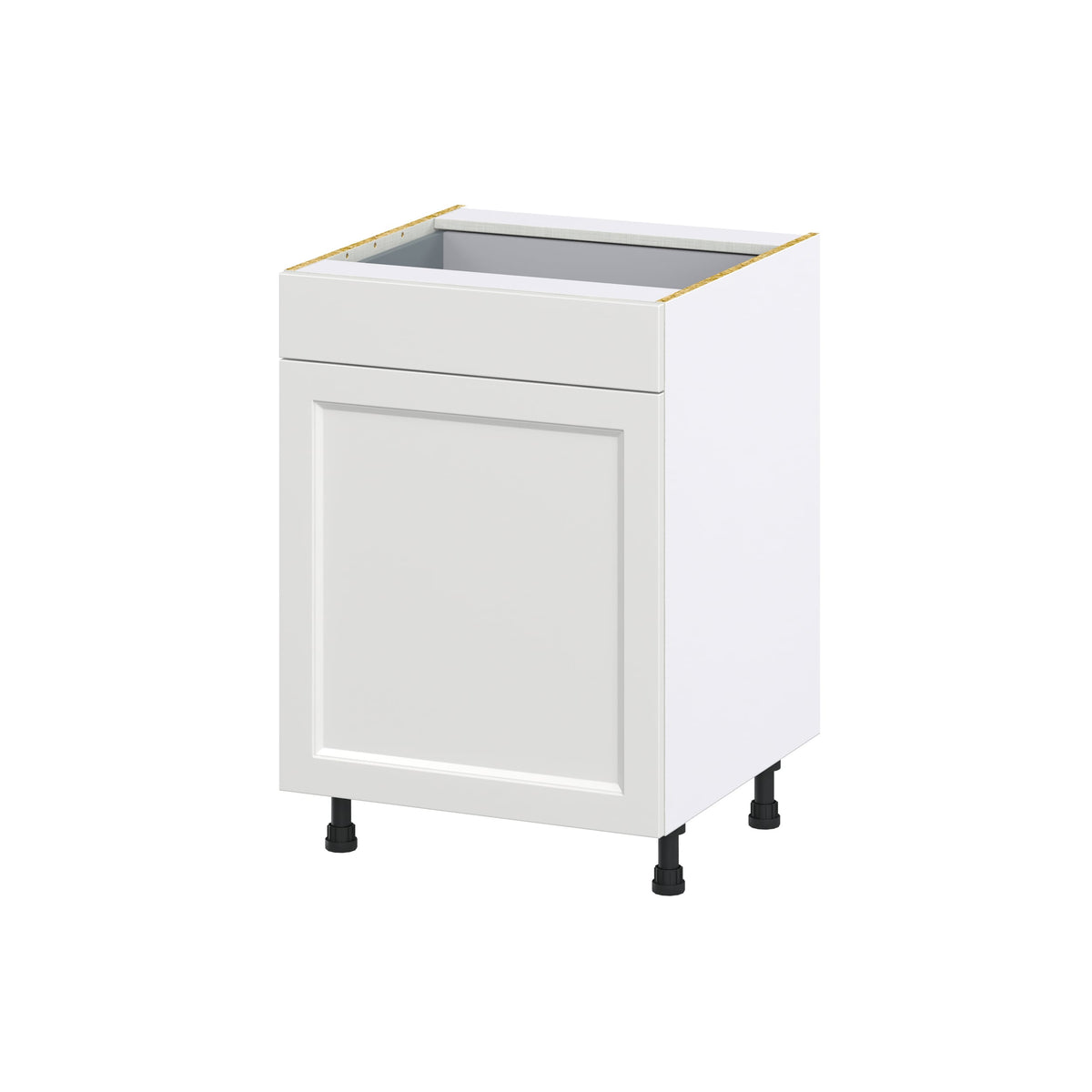 Hugo&Borg Riviera 24-in W x 34.5-in H x 24-in D Bright White 1-Drawer Base Fully Assembled Cabinet (Recessed Panel Shaker Style)