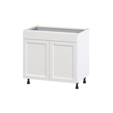 Hugo&Borg Riviera 36-in W x 34.5-in H x 24-in D Bright White 1-Drawer Base Fully Assembled Cabinet (Recessed Panel Shaker Style)
