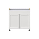 Hugo&Borg Riviera 36-in W x 34.5-in H x 24-in D Bright White 1-Drawer Base Fully Assembled Cabinet (Recessed Panel Shaker Style)