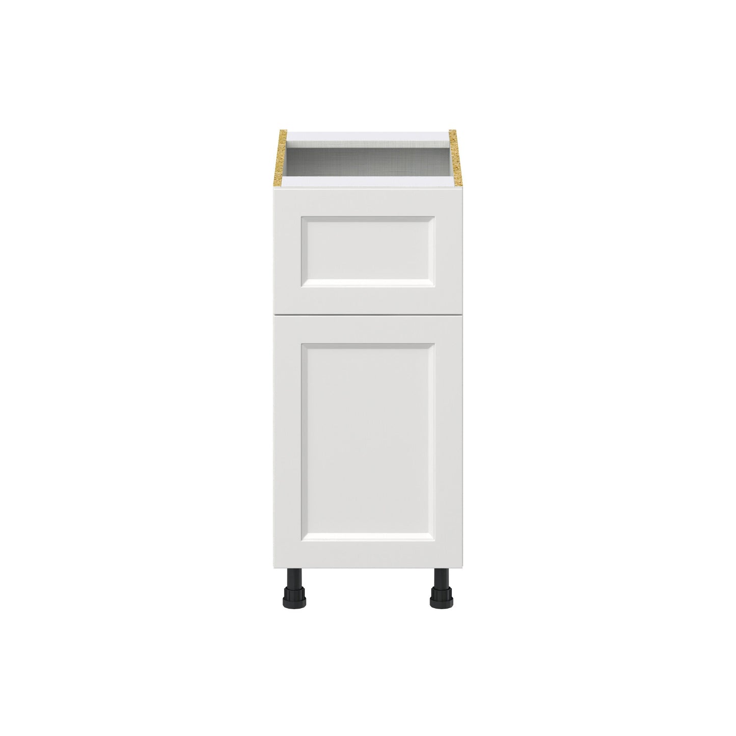 Hugo&Borg Riviera 15-in W x 34.5-in H x 24-in D Bright White 1-Drawer Base Fully Assembled Cabinet (Recessed Panel Shaker Style)