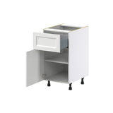 Hugo&Borg Riviera 18-in W x 34.5-in H x 25-in D Bright White 1-Drawer Base Fully Assembled Cabinet (Recessed Panel Shaker Style)