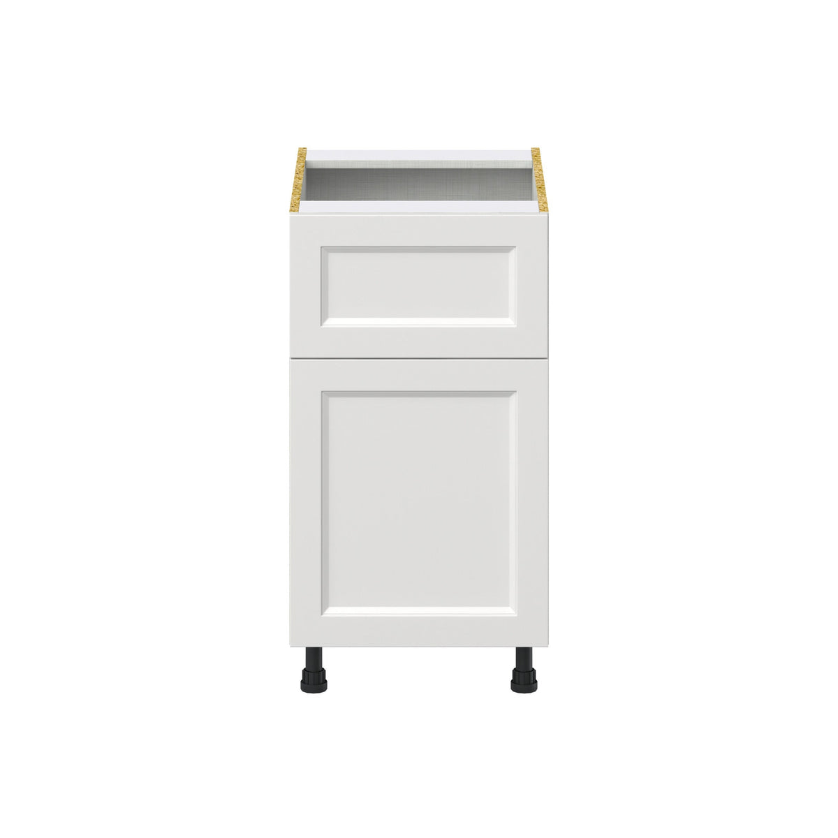 Hugo&Borg Riviera 18-in W x 34.5-in H x 25-in D Bright White 1-Drawer Base Fully Assembled Cabinet (Recessed Panel Shaker Style)