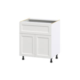 Hugo&Borg Riviera 30-in W x 34.5-in H x 24-in D Bright White 1-Drawer Base Fully Assembled Cabinet (Recessed Panel Shaker Style)