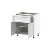 Hugo&Borg Riviera 30-in W x 34.5-in H x 24-in D Bright White 1-Drawer Base Fully Assembled Cabinet (Recessed Panel Shaker Style)