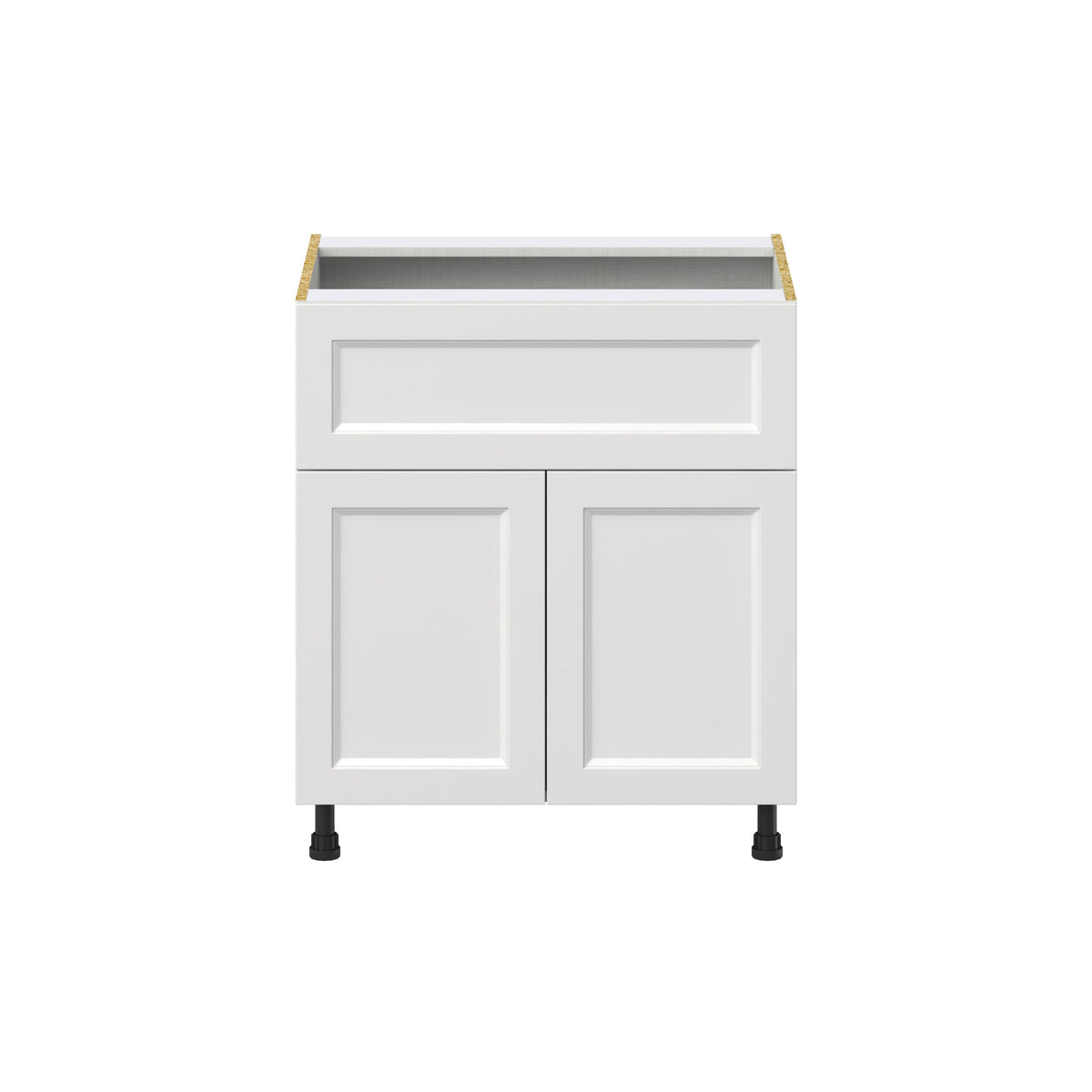 Hugo&Borg Riviera 30-in W x 34.5-in H x 24-in D Bright White 1-Drawer Base Fully Assembled Cabinet (Recessed Panel Shaker Style)