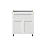 Hugo&Borg Riviera 30-in W x 34.5-in H x 24-in D Bright White 1-Drawer Base Fully Assembled Cabinet (Recessed Panel Shaker Style)